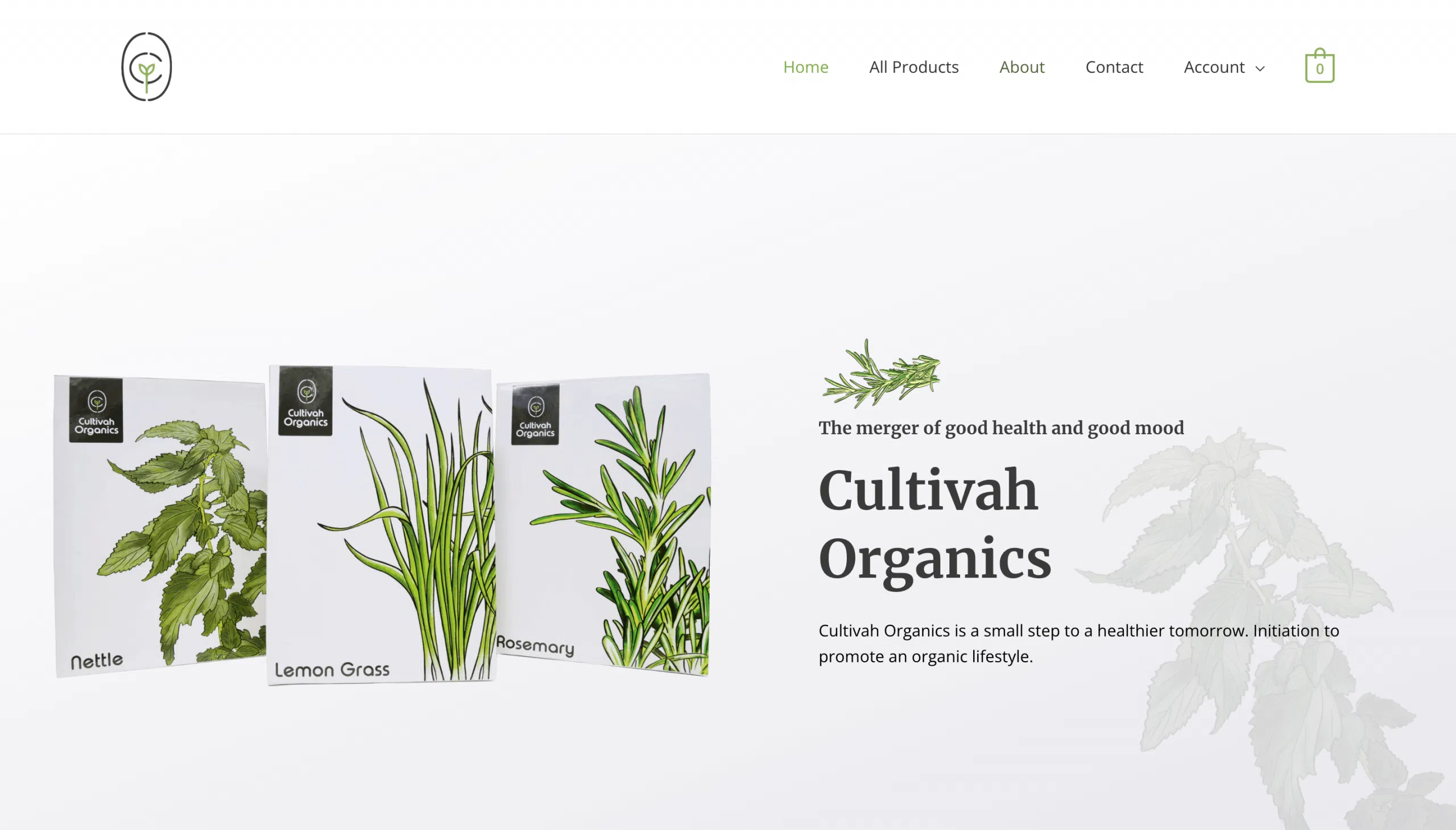 Cultivah Organics website screenshot